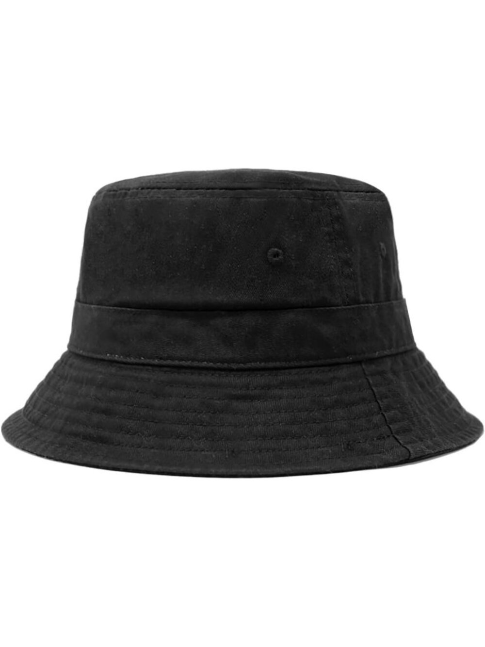Unisex Black Cotton Summer Sun Boonie Style Beach Golf Fishing Bucket Hat